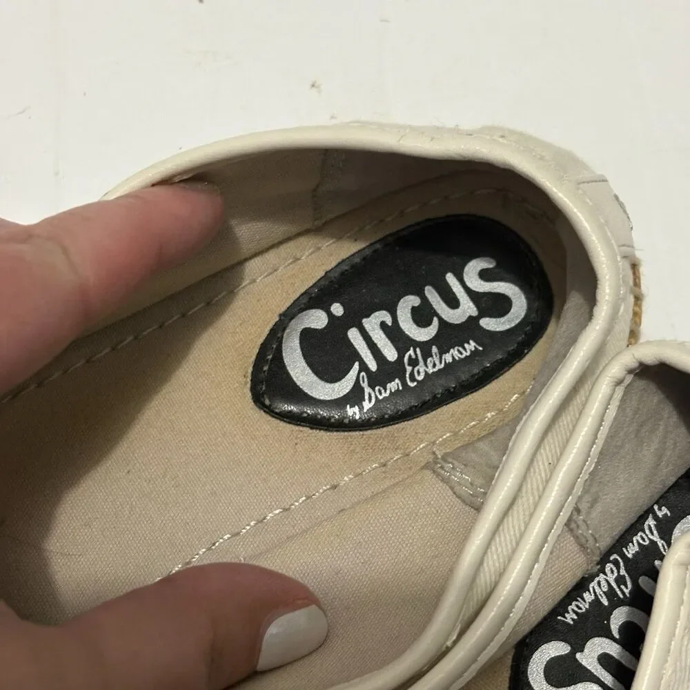 Circus Sam Edelman Ivory Espadrilles Flats Size 9 Suns Out Buns Out Summer Beach